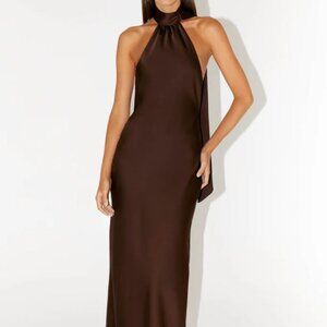 Peppermayo Exclusive - Keena Scarf Maxi Dress - Chocolate